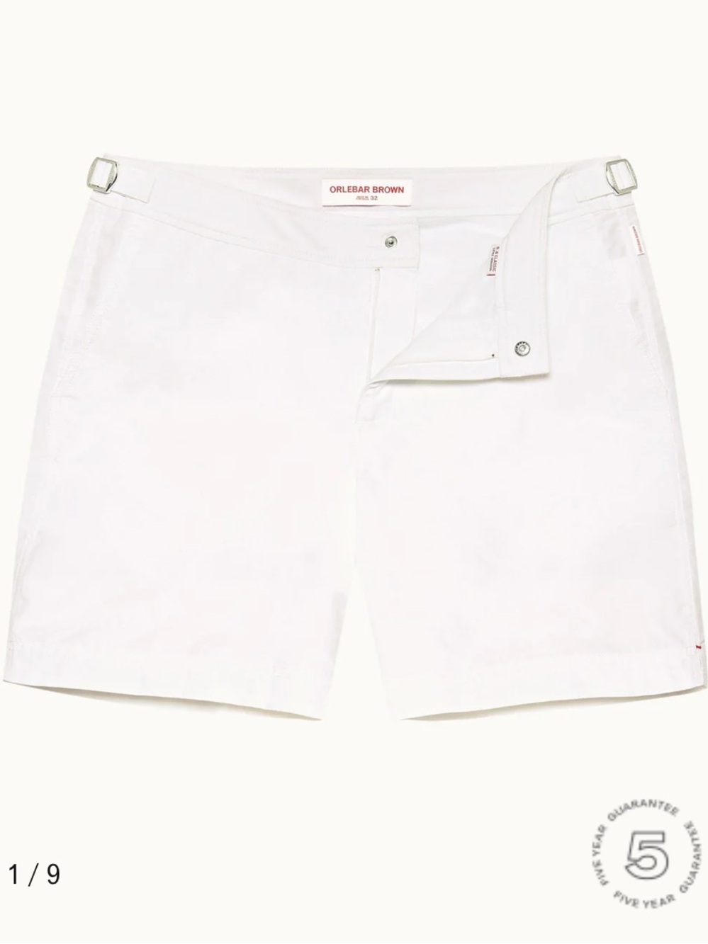 Orlebar Brown Men’s White Hybrid Shorts with Adjustable Side Tabs